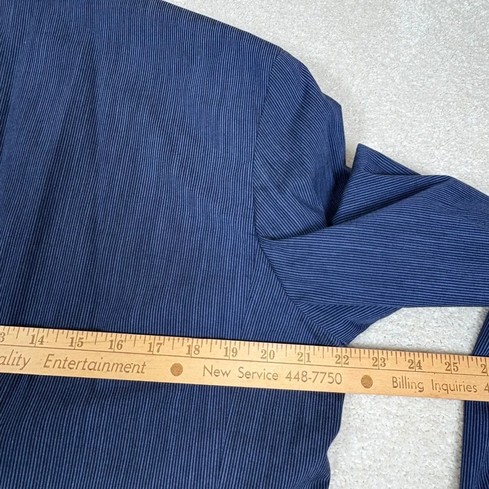 Banana Republic Slim Fit Mens Blazer 42L Striped Navy Blue Two‎ Button Jacket